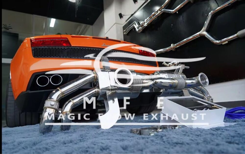 ★MFE★ ガヤルド LP550 可変バルブ マフラー エキゾースト 中間 パイプ ディフューザー リアピース 可変マフラー ランボルギーニ