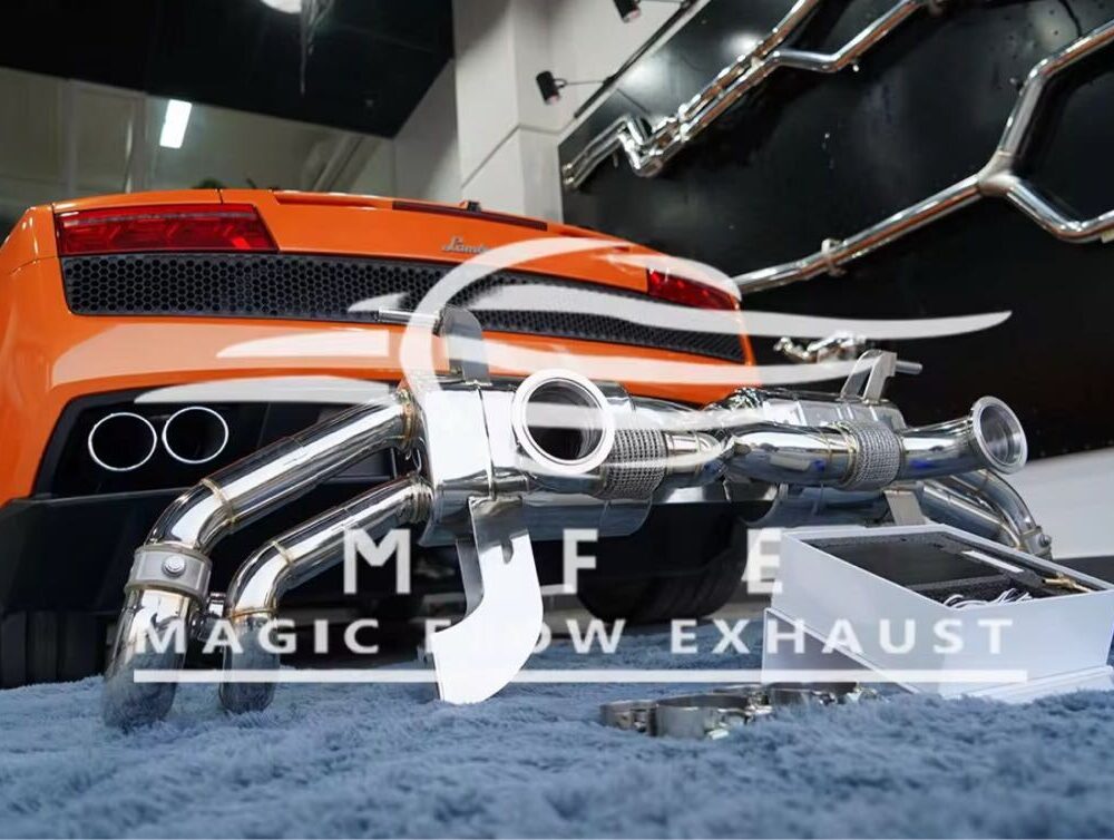 ★MFE★ ガヤルド LP550 可変バルブ マフラー エキゾースト 中間 パイプ ディフューザー リアピース 可変マフラー ランボルギーニ
