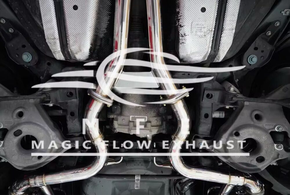 ★MFE★ マスタング エコブースト 可変バルブ マフラー 中間 パイプ ディフューザー リアピース 可変マフラー 2.3 フォード mustang