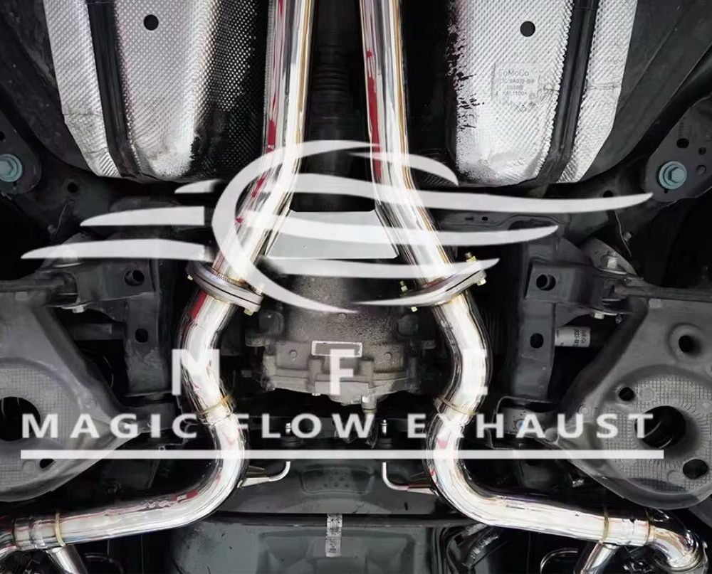 ★MFE★ マスタング エコブースト 可変バルブ マフラー 中間 パイプ ディフューザー リアピース 可変マフラー 2.3 フォード mustang