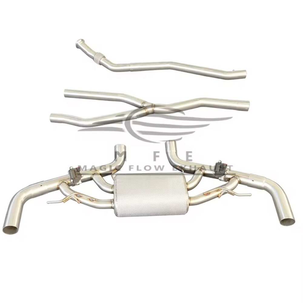 87699f0a4290ef1_1200_1186.jpg ★MFE★ W167 GLE53 AMG 可変バルブ マフラー エキゾースト 中間 パイプ ディフューザー リアピース ダウンパイプ 可変マフラー