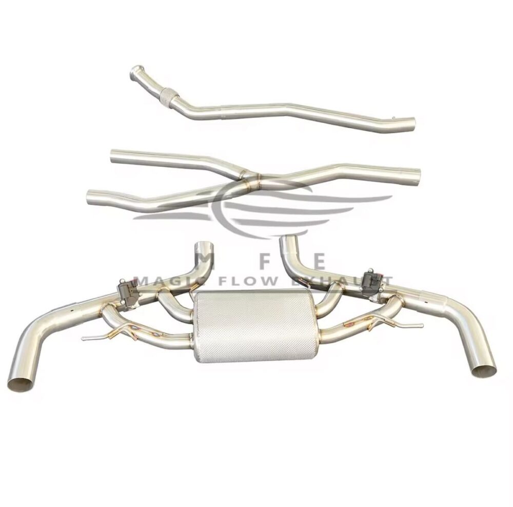 87699f0a4290ef1_1200_1186.jpg ★MFE★ W167 GLE53 AMG 可変バルブ マフラー エキゾースト 中間 パイプ ディフューザー リアピース ダウンパイプ 可変マフラー