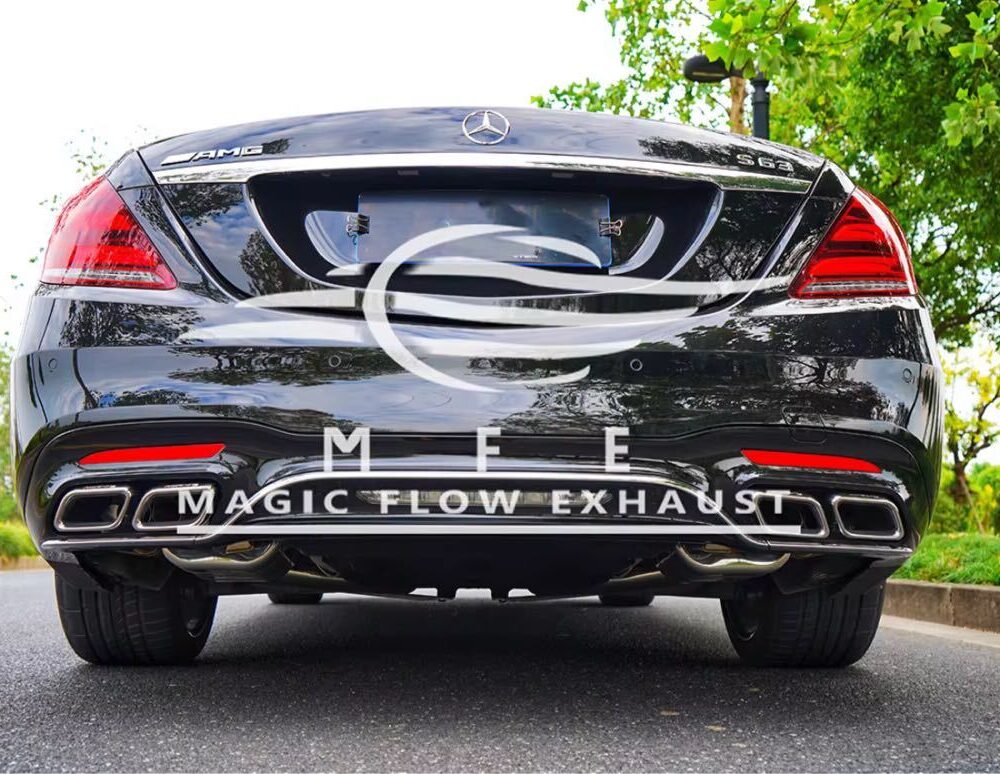90699f0a2c4d40c_1200_774.jpg ★MFE★ W222 S450 可変バルブ マフラー エキゾースト 中間 パイプ ディフューザー リアピース ダウンパイプ 可変マフラー