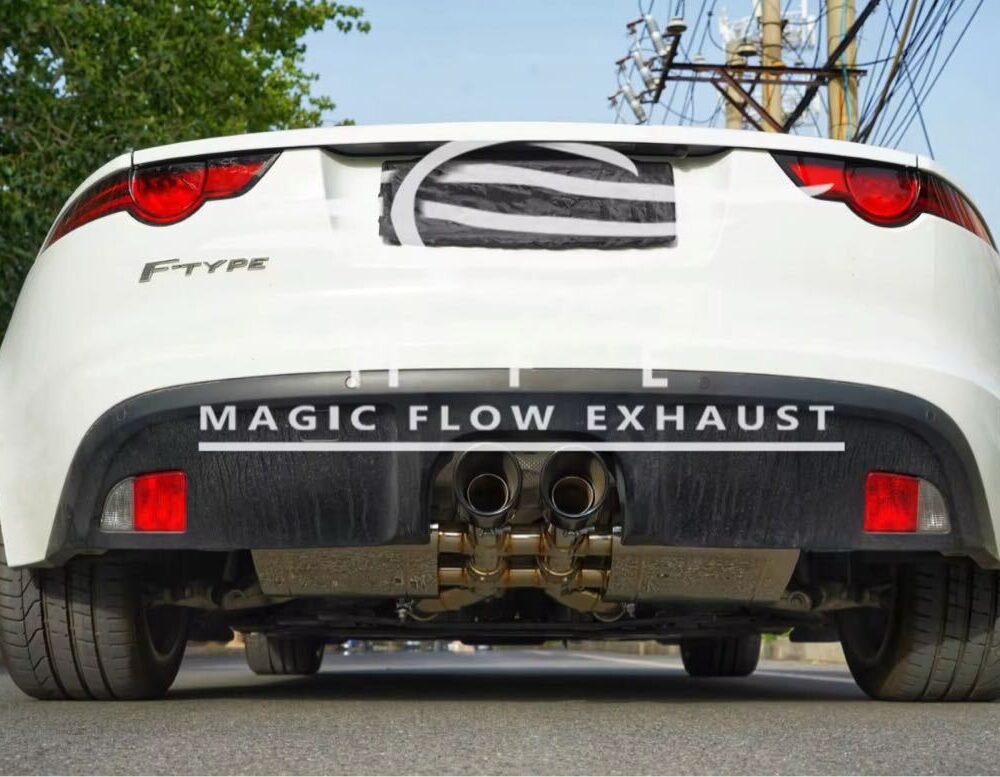 ★MFE★ ジャガー Fタイプ 2.0 P300 可変バルブ マフラー エキゾースト 中間 パイプ ディフューザー リアピース 可変マフラー