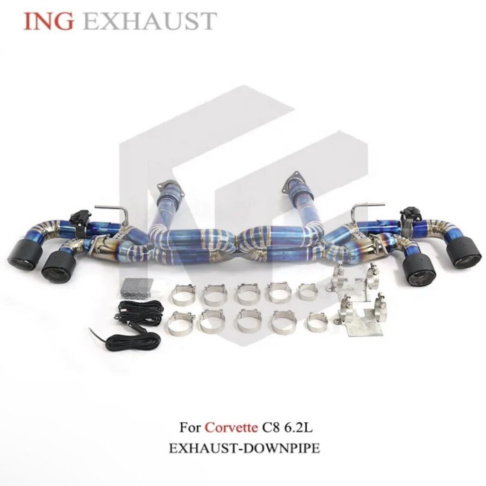 ★ING★ コルベット C8 チタン 可変バルブ マフラー エキゾースト ダウンパイプ 触媒 キャタライザー corvette
