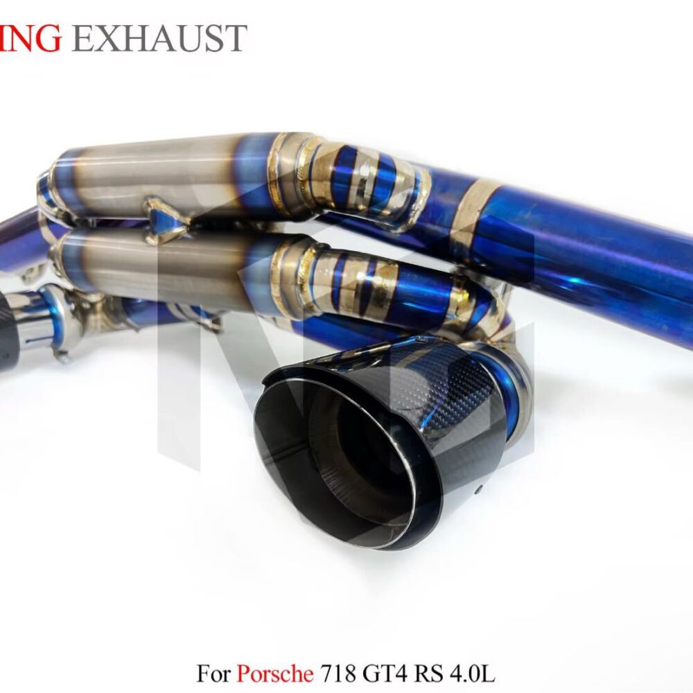 9699db19adebe7_1200_1105-1.jpg ★ING★ チタン 718 ケイマン GT4 GTS RS 可変バルブ マフラー エキゾースト 4.0 ポルシェ PORSCHE cayman ブルー