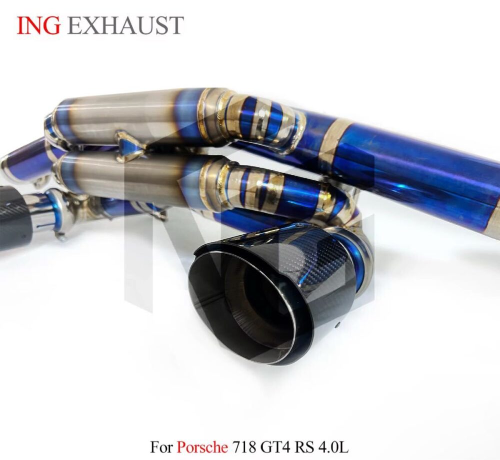 9699db19adebe7_1200_1105-1.jpg ★ING★ チタン 718 ケイマン GT4 GTS RS 可変バルブ マフラー エキゾースト 4.0 ポルシェ PORSCHE cayman ブルー