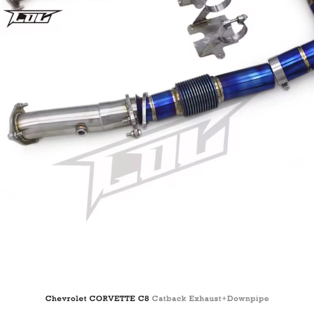 ★COC★ チタン 純正バルブ使用可 コルベット C8 センターパイプ 可変バルブ マフラー ミッドパイプ ダウンパイプ corvette z51 z06