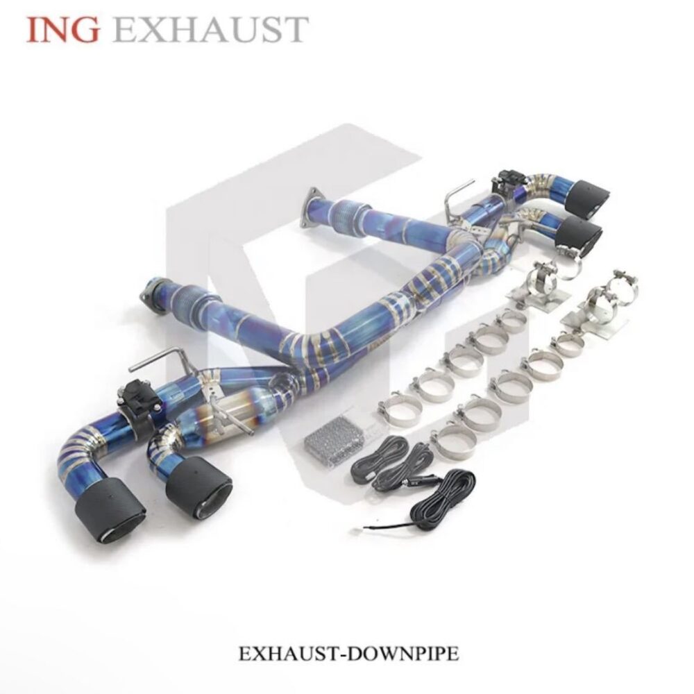 ★ING★ コルベット C8 チタン 可変バルブ マフラー エキゾースト ダウンパイプ 触媒 キャタライザー corvette