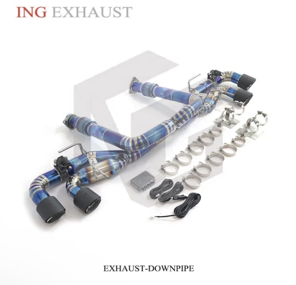★ING★ コルベット C8 チタン 可変バルブ マフラー エキゾースト ダウンパイプ 触媒 キャタライザー corvette