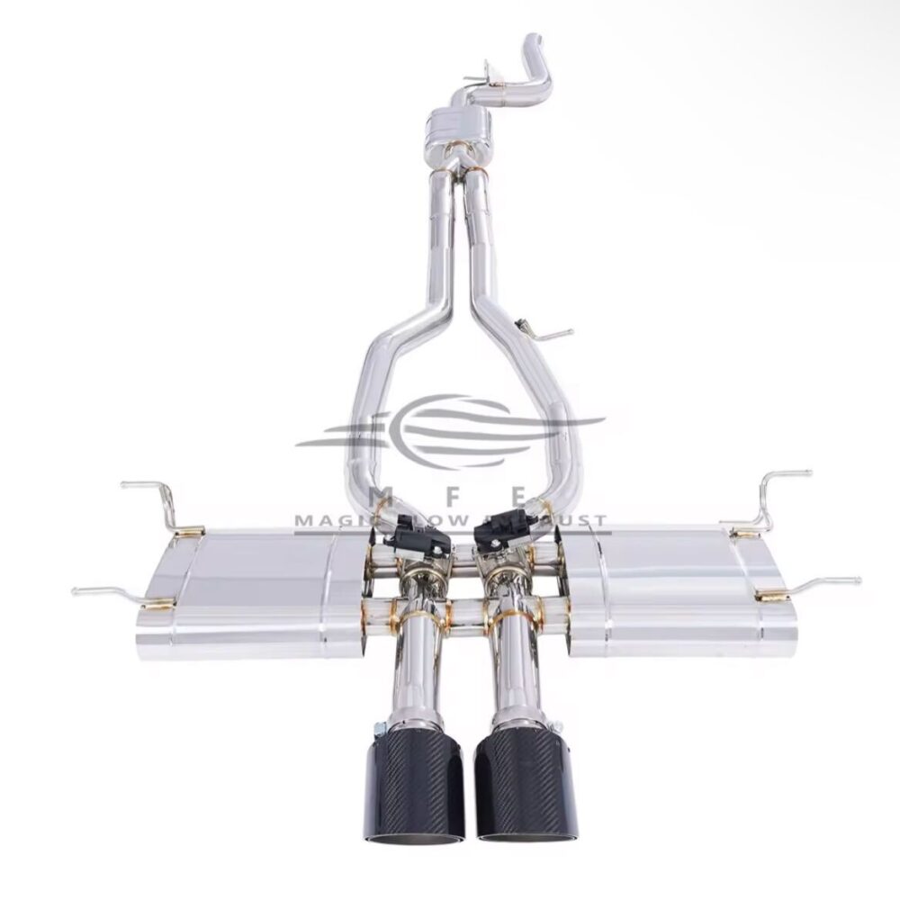 ★MFE★ ジャガー Fタイプ 2.0 P300 可変バルブ マフラー エキゾースト 中間 パイプ ディフューザー リアピース 可変マフラー