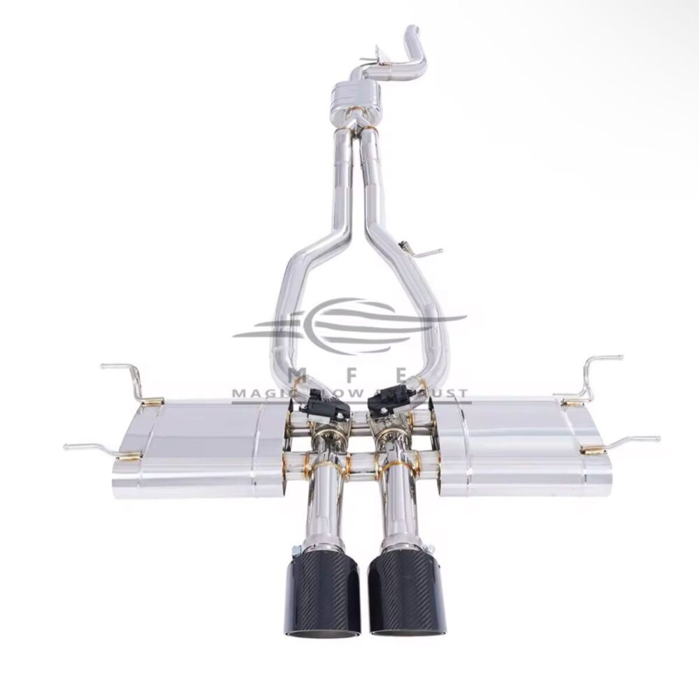 ★MFE★ ジャガー Fタイプ 2.0 P300 可変バルブ マフラー エキゾースト 中間 パイプ ディフューザー リアピース 可変マフラー