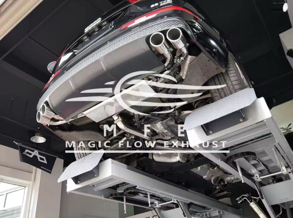 ★MFE★ アウディ Q7 可変バルブ マフラー エキゾースト 中間 パイプ ディフューザー リアピース ダウンパイプ SQ7 3.0 45 55