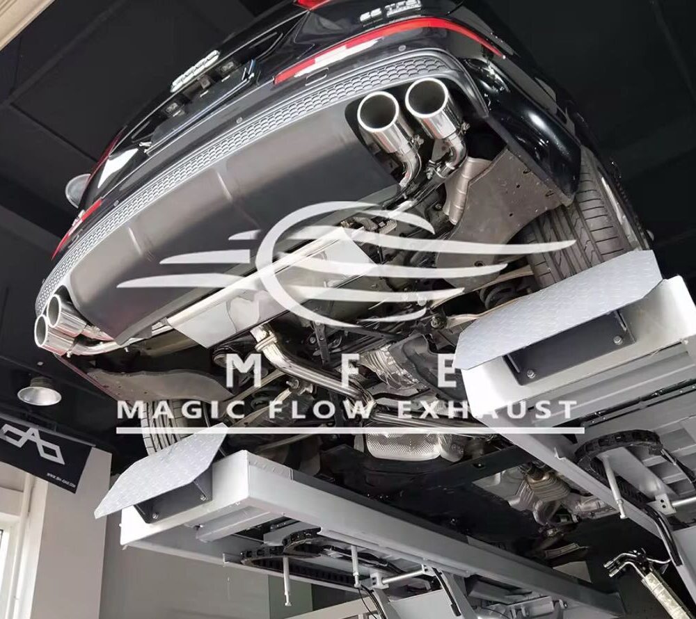 ★MFE★ アウディ Q7 可変バルブ マフラー エキゾースト 中間 パイプ ディフューザー リアピース ダウンパイプ SQ7 3.0 45 55